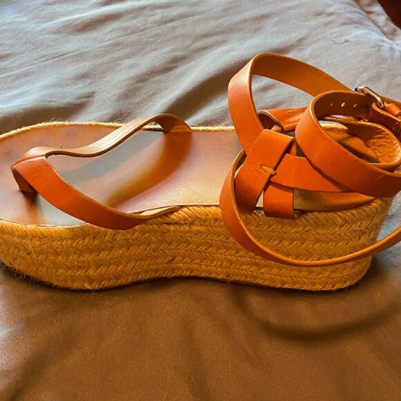Isabel Marant Brown Leather Platform Espadrille Sandals - Picture 4 of 5